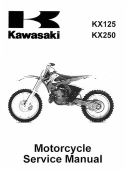 Kawasaki KX125 KX250 Service Manual Repair 1999 2000 2001 2002