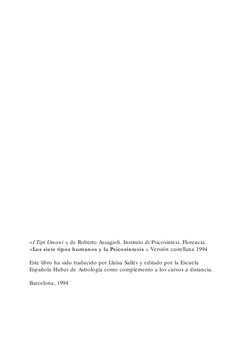 « I Tipi Umani », de Roberto Assagioli. Instituto di Psicosintesi, Florencia.
« Los siete tipos humanos y la Psicosíntesis ».