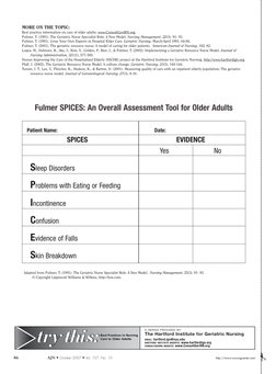 SPICES Assessment Tool | PDF | Geriatrics | Medicine