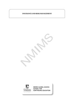 INSURANCE AND RISK MANAGEMENT
NMIMS
