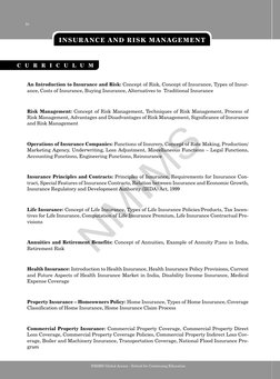 iv
NMIMS Global Access - School for Continuing Education 
C U R R I C U L U M
INSURANCE AND RISK MANAGEMENT
An Introduction