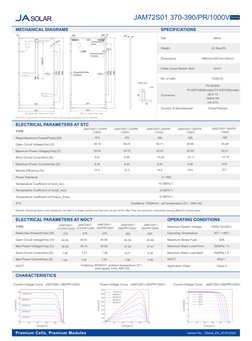 JA Solar 390W Module Specifications | PDF | Solar Panel | Electric Power