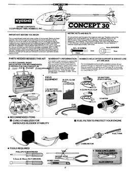 ヘリコプターマニュアル Concept30 RC Helicopter Manual | PDF