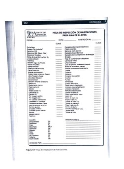 18.! 
HOTHf.RIA 
•~ 
~ American 
T\..Resort 
***** 
HOJA DE INSPECCIÓN DE HABITACIONES 
PARA AMA DE LLAVES 
FECHA: _________