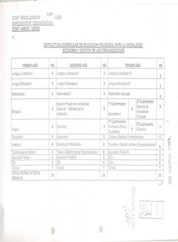 3357
CONT. RESOLUCION N°
15(SE)
EXPEOIENTE NQ 020234/230-0-05.-
CaNT. ANEXO
UNICO
III...
ESTRUCTURA
CURRICULAR
DE EDUCAC!ON
P