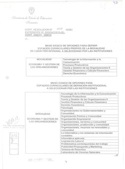 CO[\JT. RESOLUCION. N°
3357
/5(SE)
EXPEOIE[\JTE NQ 020234/230-0-05.-
CONT. t\NEXQ
UNICO
/// ...
MENU BAsleo
DE OPCIONES
PARA