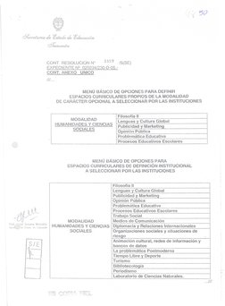CONT. RESOLUCION
N°
3357
15(SE)
EXPEDIENTE
NQ 020234/230-0-05.-
CONT. ANEXO
UNICO
III...
MENU BAslCO
DE OPCIONES
PARA DEFINIR
