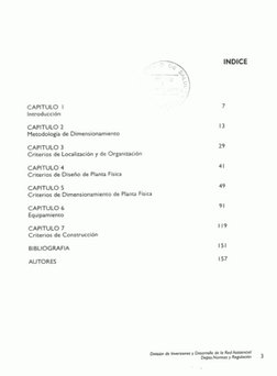 CAPITULO I 
Introducción 
CAPITULO 2 
Metodologia de Dimensionarnienm 
CAPITULO 3 
Criterios de Localización y de Organilació