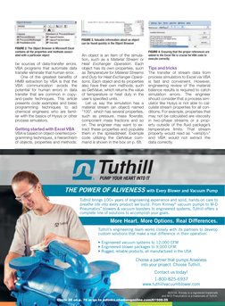 CHEMICAL ENGINEERING    WWW.CHEMENGONLINE.COM    OCTOBER 2016
67
be sources of data-transfer errors. 
VBA programs that autom