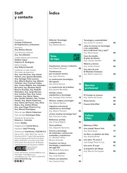 Staff 
y contacto
Propietario 
Consejo Profesional  
de Arquitectura y Urbanismo
Directora 
Arq. Bárbara Berson
Coordinación