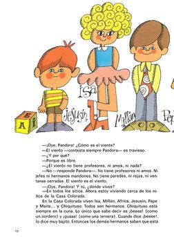 10 
-¡Oye, Pandora! ¿Cómo es el viento? 
-El viento -contesta siempre Pandora- es travieso.
-¿Y por qué?
-Porque es libre.
-¿