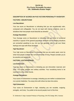 Big Five Personality Test Manual | PDF | Extraversion And Introversion ...