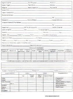 Lic Specimen Form.pdf LIC Data Sheet PDF | PDF