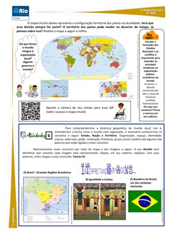 52 
Para compreendermos a dinâmica geopolítica do mundo atual, isto é, 
entendermos a forma como o mundo está organizado, é n