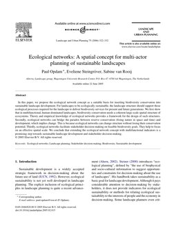 Landscape and Urban Planning 75 (2006) 322–332
Ecological networks: A spatial concept for multi-actor
planning of sustainable