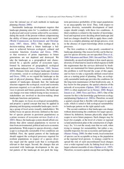 P. Opdam et al. / Landscape and Urban Planning 75 (2006) 322–332
323
icize the rational use of such methods in landscape
plan