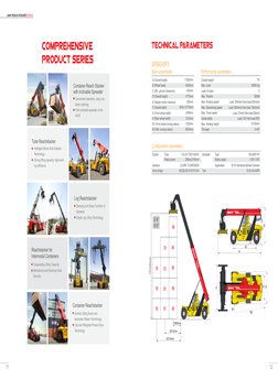 Container Reach Stacker 
with Inclinable Spreader
Convenient operation, easy con-
tainer catching
First inclinable spreader i