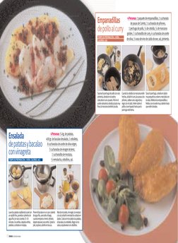 10 SEMANA Cocina de verano
Sacar la pechuga, cortarla en dados
muy pequeños y volver a mezclarla con
la salsa. Rellenar las e