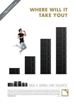 WHERE WILL IT 
TAKE YOU?
NEW A SERIES LINE SOURCE
The new A15 and A10 systems deliver renowned L-Acoustics concert performanc