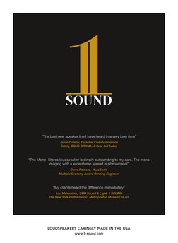 SOUND
“The best new speaker line l have heard in a very long time” 
Jason Conroy, Essential Communications
Eately, SOHO GRAND