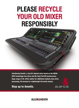 Introducing Avantis, a new 64 channel mixer based on the 96kHz
XCVI technology from dLive and SQ. Dual Full HD touchscreens.