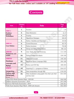 iii
Contents
Unit
Chapter 
No
Title
Page 
No
UNIT- I
Problem 
Solving 
Techniques
1.
Function
1-8
2.
Data Abstraction
9-17
3.