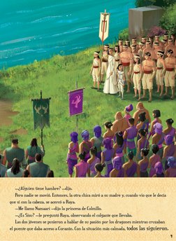 —¿Alguien tiene hambre? —dijo.
	
Pero nadie se movió. Entonces, la otra chica miró a su madre y, cuando vio que le decía 
q