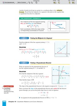 (http://www.classzone.com)Page 1 of 2
Another formula involving two points in a coordinate plane is the 
Recall that the mid