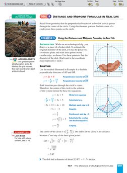 (http://www.classzone.com)Page 1 of 2
DISTANCE AND MIDPOINT FORMULAS IN REAL LIFE
Recall from geometry that the perpendicula