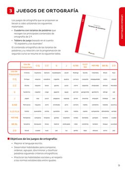 9
LENGUA CASTELLANA
3    JUEGOS DE ORTOGRAFÍA
Los juegos de ortografía que se proponen se 
llevan a cabo utilizando los sigui