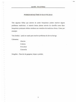  Apostila 
 Apostila - Ewe 
- Ewe (Folhas)
(Folhas)
PO
PODE
DER 
R BI
BIOQU
OQUIM
IMIC
ICO 
O DAS FOL
DAS FOLHAS
HAS
Te
Tern