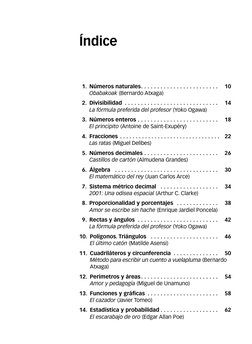Índice
  1.  Números naturales. .  .  .  .  .  .  .  .  .  .  .  . . . . . . . . . . . . . 	  10 
Obabakoak (Bernardo Atxaga