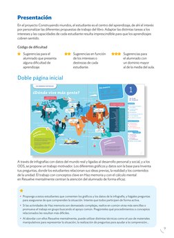 Presentación
En el proyecto Construyendo mundos, el estudiante es el centro del aprendizaje, de ahí el interés 
por personali