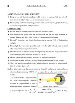 80 
Grade 12 Physics Detailed Notes 
APEX 
 
4.4 RENEWABLE SOURCES OF ENERGY 
1. There are several alternative and renewable
