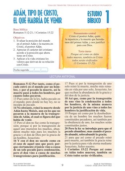 9
TEMA DEL TRIMESTRE: TIPOLOGÍA DE CRISTO EN EL ANTIGUO TESTAMENTO
Senda de Vida Publishers
©2020-II - ITEM 15018/15019/15025