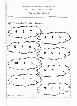 Math Worksheet Class KG | PDF