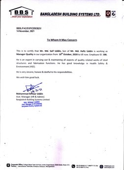 ...excel
F
/
I
BANGI/,DESH BUILDING ST/STEI'S LTD, E
B B S L/ FAC/ EXP I CEW 2021 I
14 November,2021
To Whom lt Mav Clrncern.