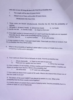 wite who is now 48 living till she is 68. Find the probability tnat 
The couple will be alive 20 years hence 
ii. 
Alteast on