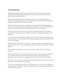Acknowledgements
This Flight Instructor’s Guide has been prepared for the Civil Aviation Authority of New 
Zealand by John