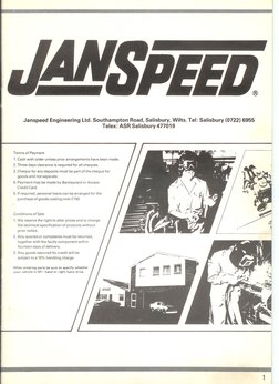 ,._~~ê:~1:~~_}}~'-i::,§fiffte'jJ,*)\~#.I;~~~1i:m~
1
Janspeed
Engineering Ltd. Southampton
Road, Salisbury, Wilts. Tel: Salisb