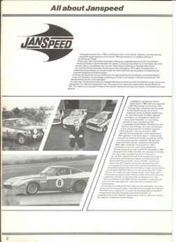 Ail about Janspeed
Janspeed
started
life in 1962 in small premises
in Park Street, Salisbury. As the business
expanded
space