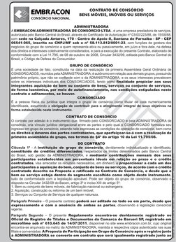 Versão 04 - Registro 610.645 de 14/07/2011 - Circular 3432/09 - C.E. 07/11 - Impressão em 07/11 
CONTRATO DE CONSÓRCIO 
BENS