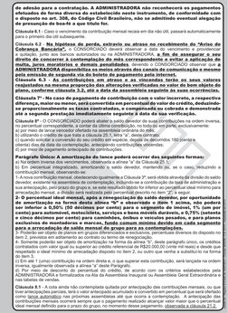 de adesão para a contratação. A ADMINISTRADORA não reconhecerá os pagamentos 
efetuados de forma diversa do estabelecido nest