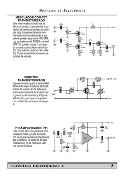 MM O N T
O N T A J E S
A J E S
D E
D E EE L E C T R O N I C A
L E C T R O N I C A
MEZCLADOR CON FET
TRANSISTORIZADO
Este mixe