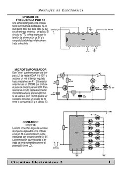 MM O N T
O N T A J E S
A J E S
D E
D E EE L E C T R O N I C A
L E C T R O N I C A
DIVISOR DE 
FRECUENCIA POR 12
Una señal rec