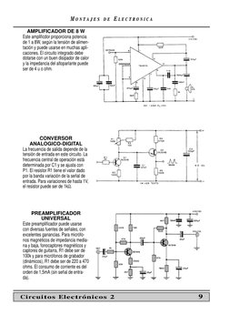 MM O N T
O N T A J E S
A J E S
D E
D E EE L E C T R O N I C A
L E C T R O N I C A
AMPLIFICADOR DE 8 W
Este ampliﬁcdor proporc