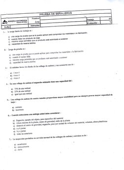 PRUEBA DE SEÑALEROS 
jb**,, 
MINERA ESCONDIDA 
O^trwü pee BHP afinco 
Nombre: 
Área: 
jb**,, 
MINERA ESCONDIDA 
O^trwü pee BH