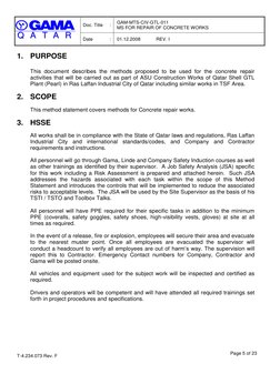 Concrete Repair Method Statement | PDF | Personal Protective Equipment ...