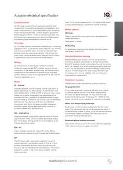 5
Redefining Flow Control
Actuator electrical specification
Conduit entries
IQ / IQT range actuators have a separately sealed
