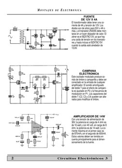 MM O N T
O N T A J E S
A J E S
D E
D E EE L E C T R O N I C A
L E C T R O N I C A
2
Circuitos Electrónicos 3
FUENTE
DE 12V X